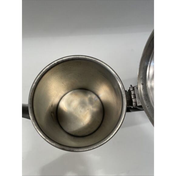 International Silver Company Pewter 9 Cup Coffee / Tea Pot With Black Handle - Picture 3 of 8